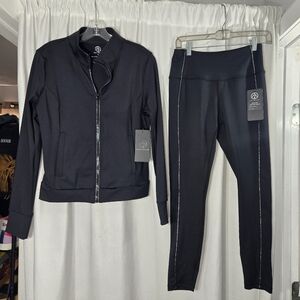 Yoga Black Zip-Up Jacket & High-Waist Legging Set